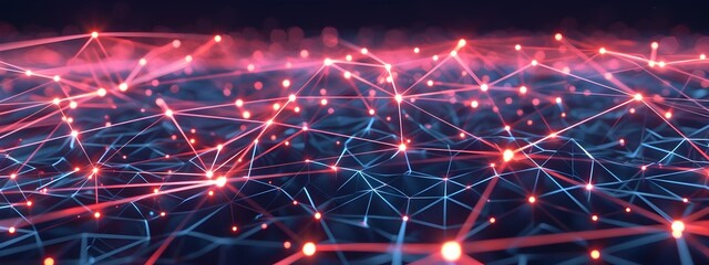 Poster - Futuristic Tech Constellation Grid Intricate Digital Interconnections in Starry Backdrop