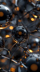 Poster - Interconnected Tech Spheres in Digital Abstract Design