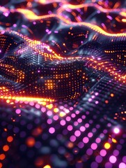Poster - Glowing Digital Patterns Luminous Geometric Designs with Futuristic Flair