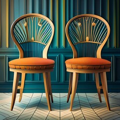 Wall Mural - chair and table