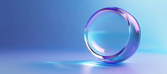 Poster - Blue Glass Sphere for Minimalist Background with copy space text for Website