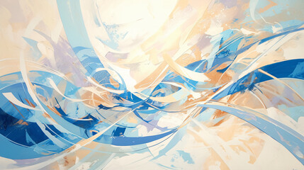 Poster - Abstract Blue and Beige Lines for Modern Background with copy space text for Website