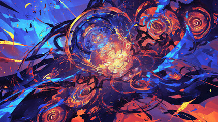 Poster - Abstract Colorful Shapes for Artistic Background with copy space text for Website