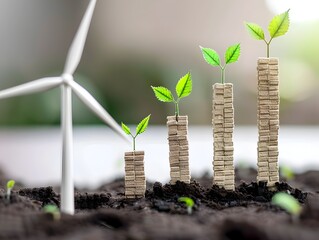 Poster - Renewable Energy Investment Growth Shown in Detailed Bar Graph