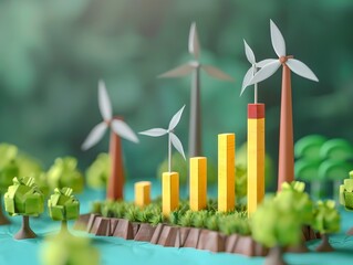 Poster - renewable energy investment growth visualized in bar graph
