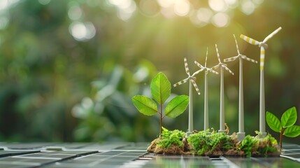 Poster - renewable energy investment visualized in a bar graph showing sustainable power sources and green