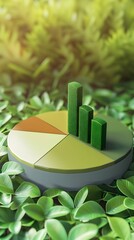 Aufkleber - green finance allocation pie chart data visualization 3d