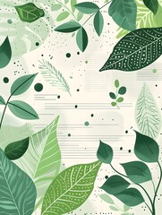 Poster - green finance policy document with leaf pattern