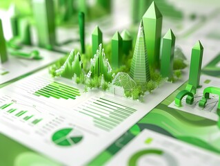 Poster - green financial initiatives report with eco friendly designs