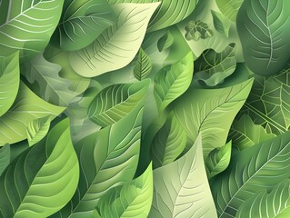Poster - eco friendly investment plan document with green leaf pattern