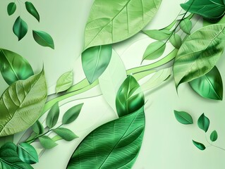 Poster - eco friendly investment plan document with green leaf patterns and themes