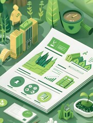 Poster - Green Finance Policy Report Eco Friendly with Data Visualizations
