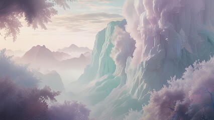 Wall Mural - sunrise over the mountains