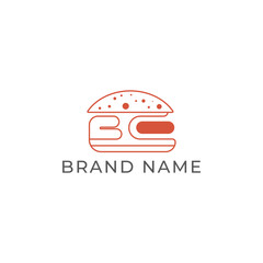 ILLUSTRATION BURGER LETTER B C SHAPE LOGO ICON FLAT COLOR TEMPLATE SIMPLE MINIMALIST ELEMENT DESIGN SIMPLE VECTOR GOOD FOR APPS, BRAND 