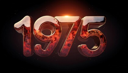 1975 Year Metallic Texture Artwork