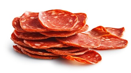Wall Mural - Ham, slice, isolated on white background