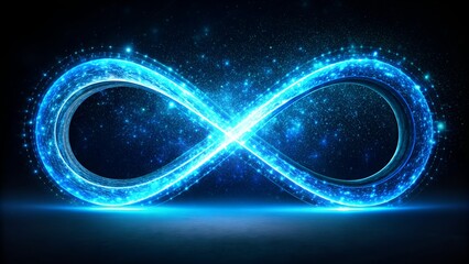 Wall Mural - Glowing Blue Infinity Symbol