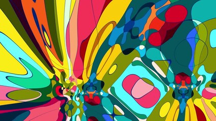 Poster - Colorful abstract psychedelic fluid background for summer music festival
