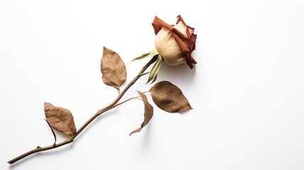 Wall Mural - Dry Rose Flower Isolated on white background