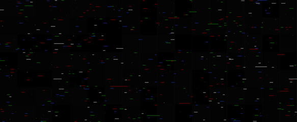 Poster - Tv video noise texture template. Rippled video tape background. Glitch vhs pixel noise wallpaper. Lost or bad signal concept. Color image distortion distressed backdrop effect. Vector illustration