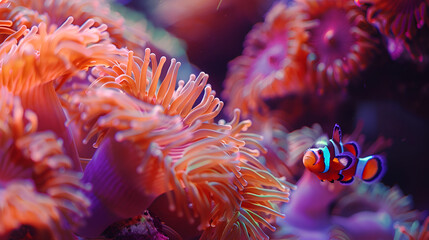 Sticker - red anemone and nemo