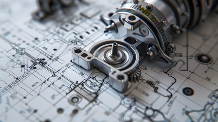 Poster - a close-up view of a detailed mechanical component, with annotations and callouts highlighting specific dimensions and features, showcasing the precision and attention to detail required in detail dra