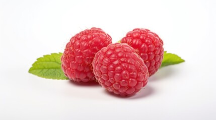 Wall Mural - Raspberry fruits Isolated on white background