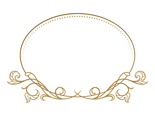 Wall Mural - vector horizontal oval frame with floral decoration