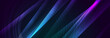© saicle - Purple blue glowing neon stripes with minimal circles abstract background. Vector digital banner art design