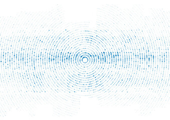 Poster - Futuristic minimal tech light blue halftones dotted circles abstract background. Geometric vector design