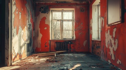 Wall Mural - Interior room with chair and window