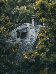 Canvas Print - Wooden House with Chimney