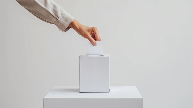 Voting Concept with Hand Placing Ballot Generative AI