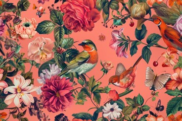 Sticker - Colorful Floral Wallpaper