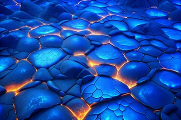 Poster - 3d rendering of abstract blue lava marble texture