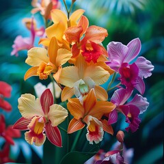 Poster - vibrant tropical flowers in full bloom, exuding the essence of summer's natural beauty.