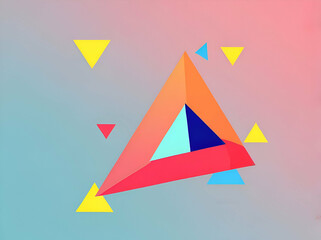 Wall Mural - abstract minimal cubism colors triangles art