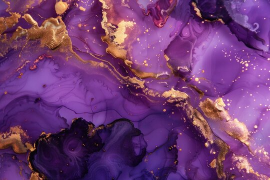 Abstract maroon lavender gold alcohol ink animation
