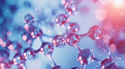 Poster - Closeup abstract molecular background in science and technology.
