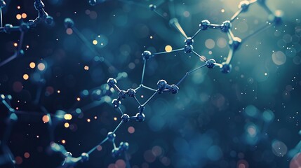 Poster - Closeup Abstract molecular background image in science and technology.
