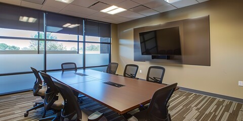 Poster - Small Business Meeting Rooms: Settings tailored for meetings in small business environments. 