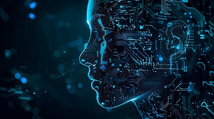 Robotics Head Abstract Digital Design Concept, Robotics head, abstract digital design, concept