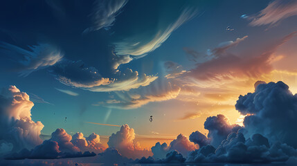 background with a cloudy blue sky theme