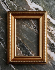 Sticker - Golden frame on a marble background