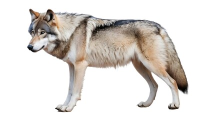 Wall Mural - Wolf isolated on white background