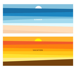 summer landscape vacation poster vector illustration