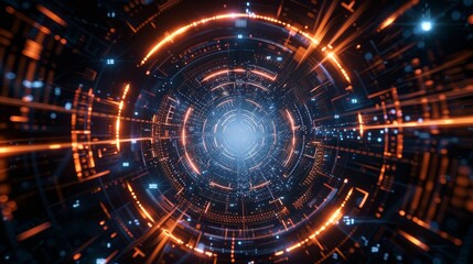 Wall Mural - abstract circle futuristic technology background