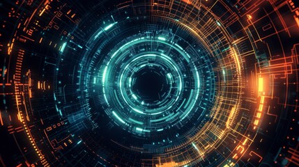 Wall Mural - abstract circle futuristic technology background