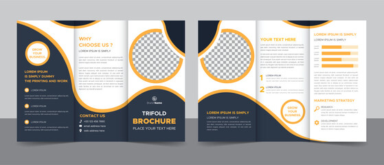 Wall Mural - Creative Corporate Modern Business Trifold Brochure Template Design.