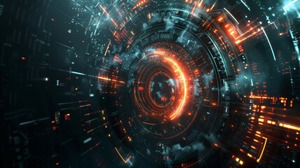 Wall Mural - abstract circle futuristic technology background